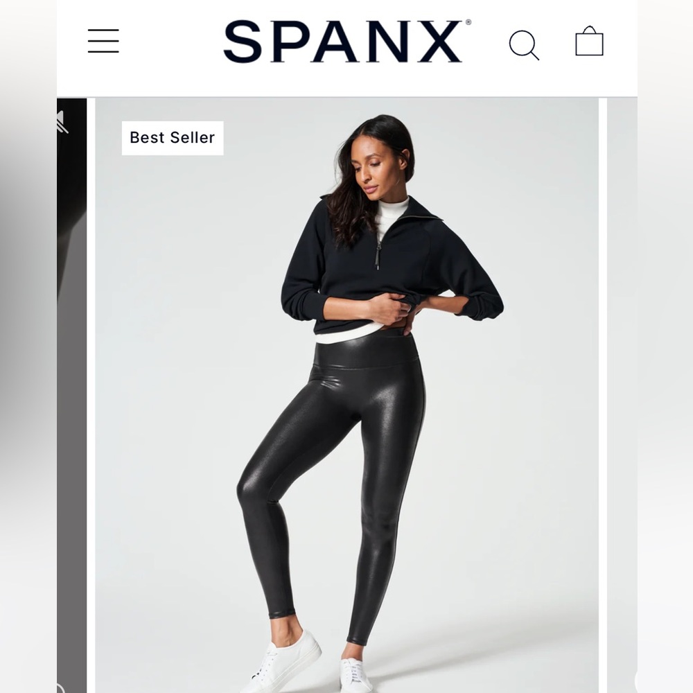 Like New Spanx Faux Leather Leggings size M